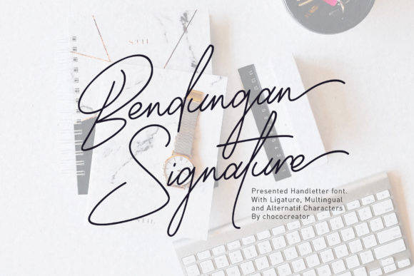 Bendungan Signature: A Stylish Handwritten Font for Crafters