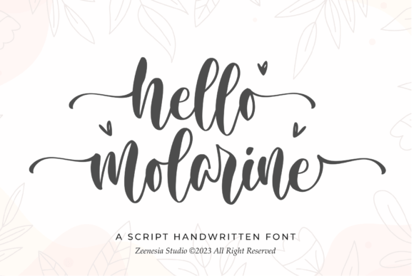 Hello Molarine Font: A Delicate Script for Editorial Design
